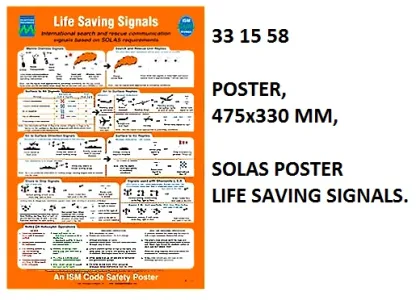 Poster, 475X330 Mm, Solas Poster Life Saving Signals.