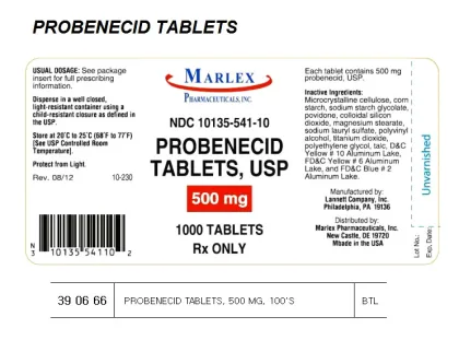 Probenecid Tablets, 500 Mg, 100'S