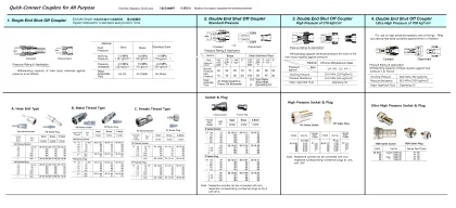 Quick Connect Couplers, Single End Shut Off, Brass 20 Sh 1/4"
