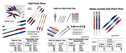 Refill For Ball Point Pen, Retractable (Knoch) Ty, Black