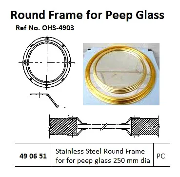 Round Frame For Peep Glass, St.steel D:250Mm, Ohs 4903