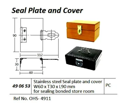 Seal Plate And Cover For Bonded Storate Room, 50X30X90Mm, St.steel, Ohs 4911