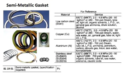Semi Metallic Gasket, ( Need Spec )
