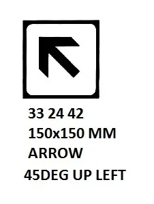 Sign For Passenger Vessels And Terminal Building, 150X150 Mm, Arrow 45Deg Up Left