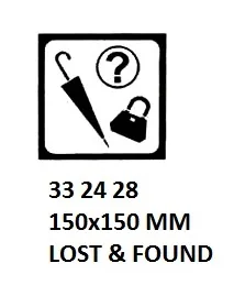Sign For Passenger Vessels And Terminal Building, 150X150 Mm, Lost & Found