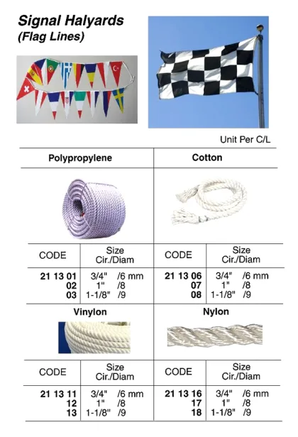 Signal Halyard (Flag Line) P.p 1"Cir (8 Mm) X 300 M