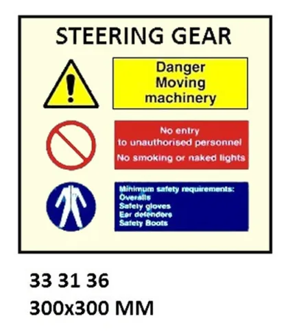 Space Identification Sign, 300X300 Mm, Steering Gear