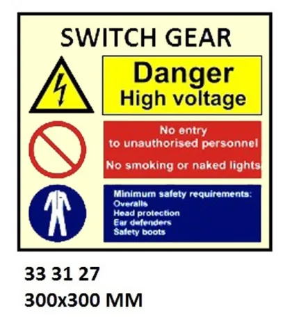 Space Identification Sign, 300X300 Mm, Switch Gear