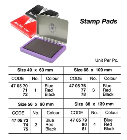 Stamp Pad, No.1 40 X 63 Mm, Red