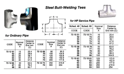 Steel Butt Welding Tee, H.p. Sch 80, 100 A