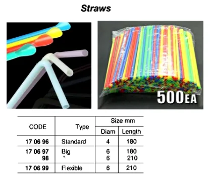 Straw, Big, 6 X 180 Mm