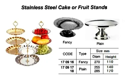 St.steel Cake Or Fruit Stand, Fancy 270 Mm Diam