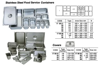 St.steel Food Service Container. 1/9, 1.0 Ltr