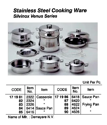 St.steel Sauce Pan, Silvinox Venus No.6416 1.5 Ltr