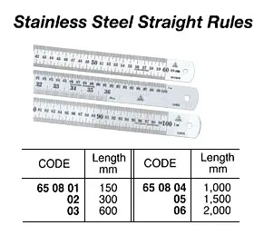St.steel Straight Rule, 2000 Mm