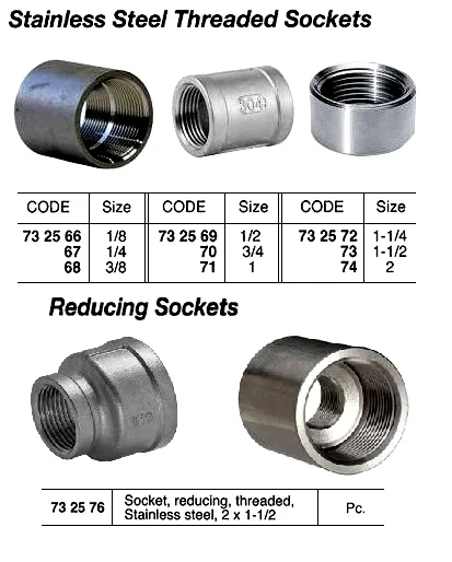St.steel Threaded Socket, 3/8