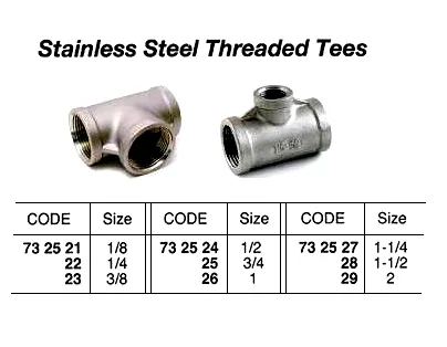 St.steel Threaded Tee, 2