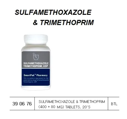 Sulfamethoxazole & Trimethoprim (400 + 80 Mg) Tablets, 20'S
