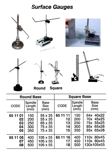 Surface Gauge, Round Base, Spindle Length 250 Mm