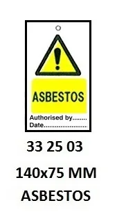 Temporary Tie Tags, Asbestos