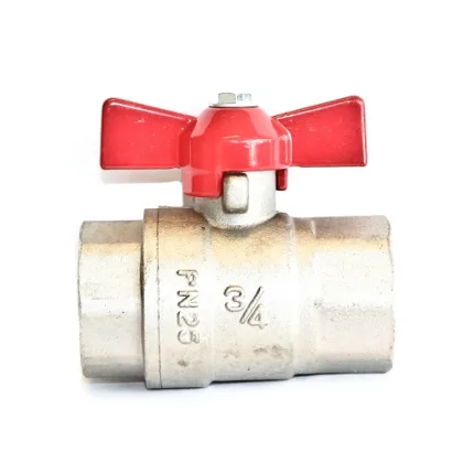 TETRA 3/4" Nickel-Plated Brass Ball Valve with Butterfly Handle