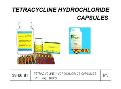 Tetracycline Hydrochloride Capsules, 250 Mg, 100'S