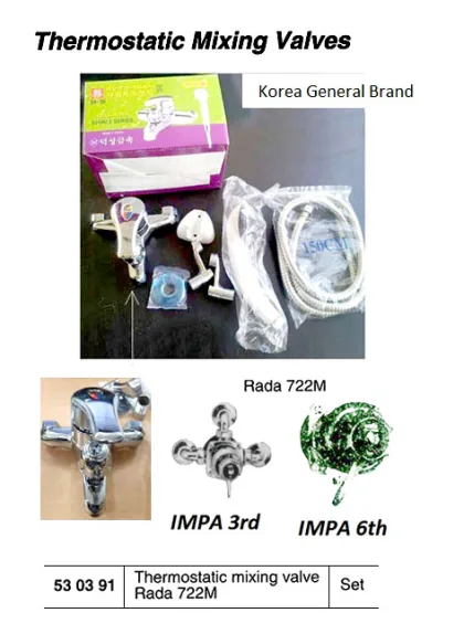 Thermostatic Mixing Valve, Rada 722M