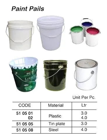 Tin Plate Paint Pails, 3 Ltr