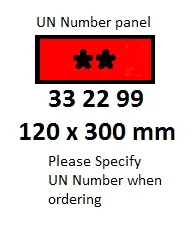 Un Number Panel, 120X300 Mm, Please Specify Un Number When Ordering