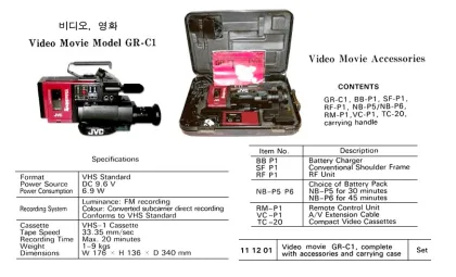Video Movie Vhs Jvc #Gr C1 Comp. With Accessories & Case