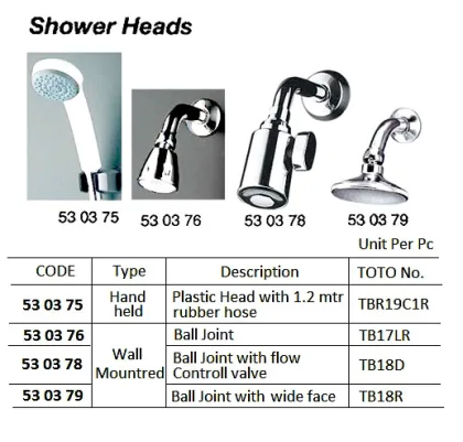 Wall Mounted Shower Head With Noiseless Valve, Pf 1/2