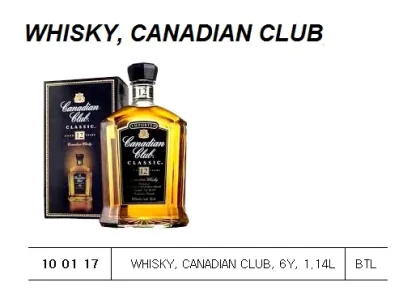 Whisky, Canadian Club, 6Y, 1.14L