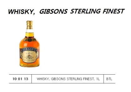 Whisky, Gibsons Sterling Finest, 1L